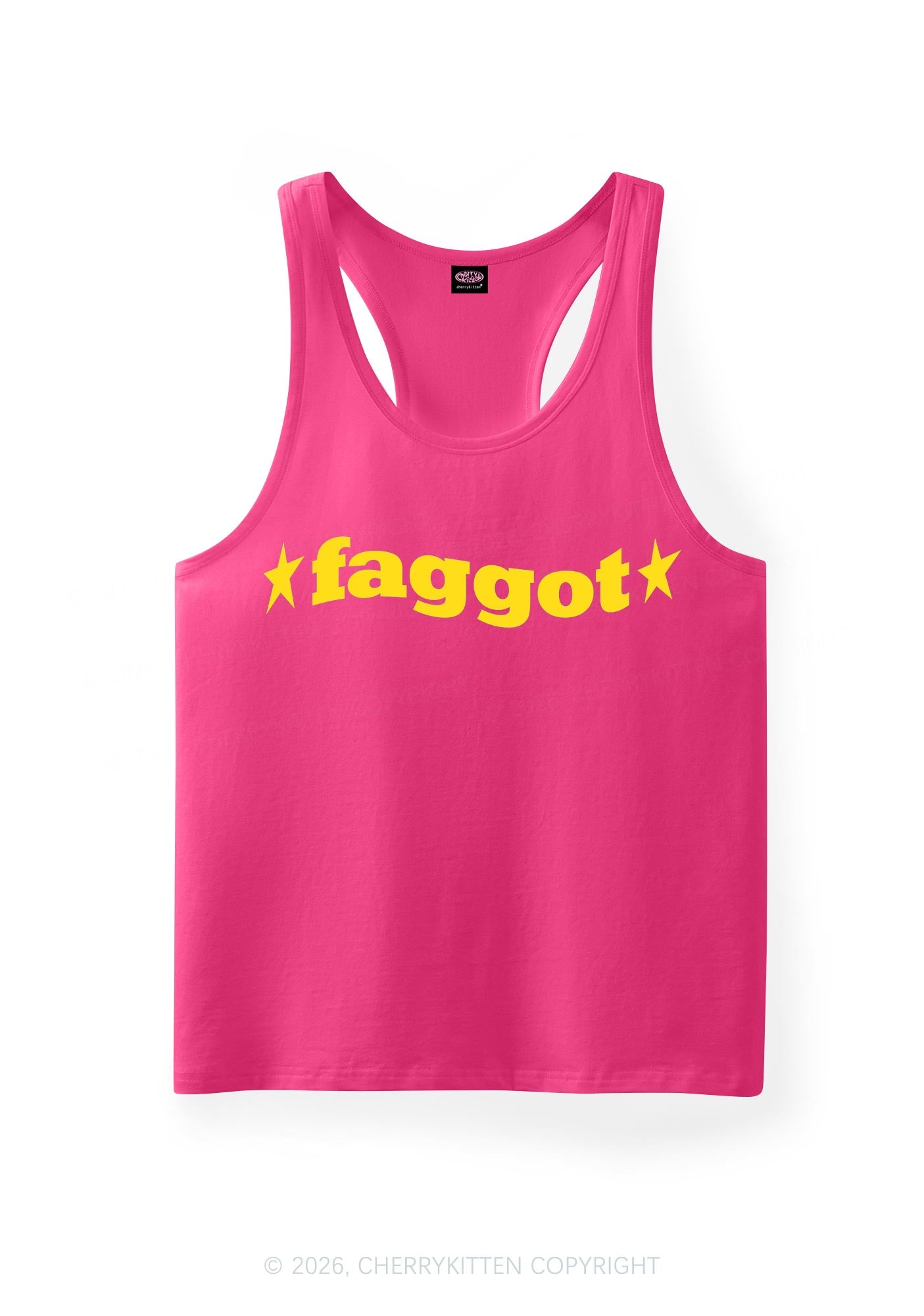 Red Faggot Pride Y2K Men Racerback Tank Top Cherrykitten