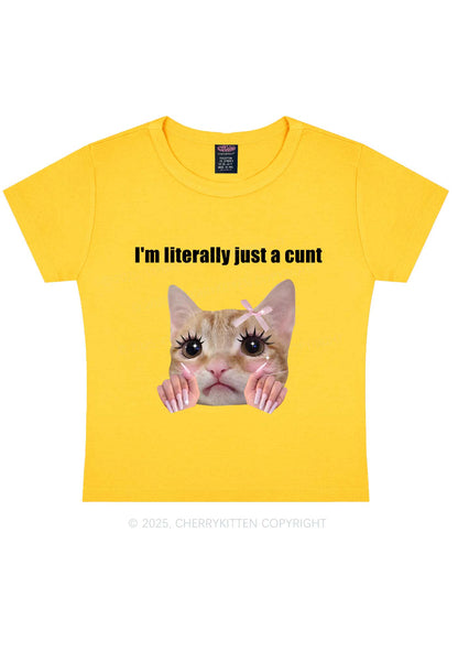 Im Literally Cxxt Y2K Baby Tee Cherrykitten