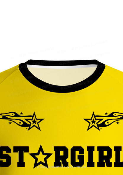 Yellow Stargirl Y2K Football Jersey Shirts Cherrykitten