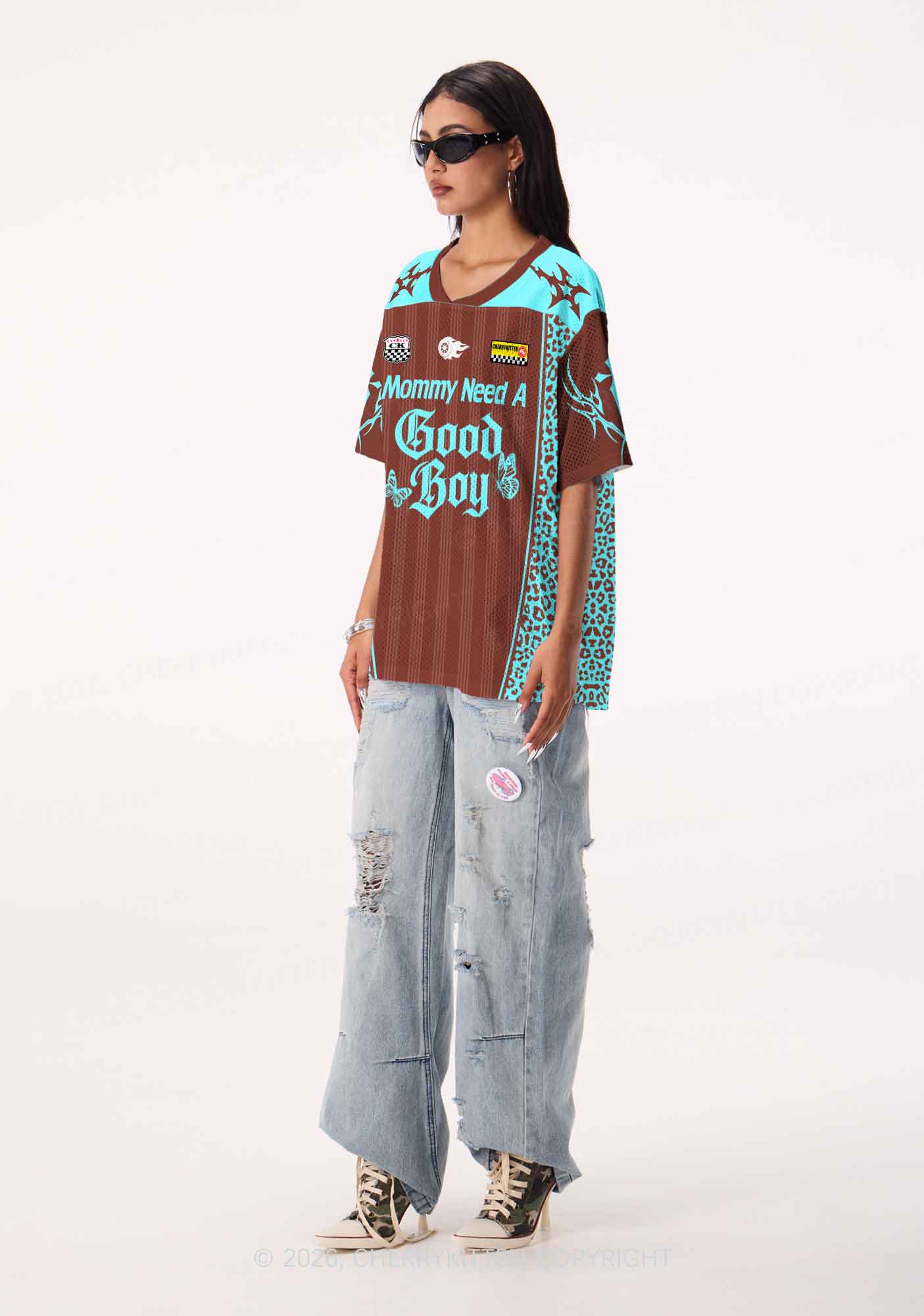 Mommy Needs A Good Boy Y2K Sport Jersey Shirts Cherrykitten