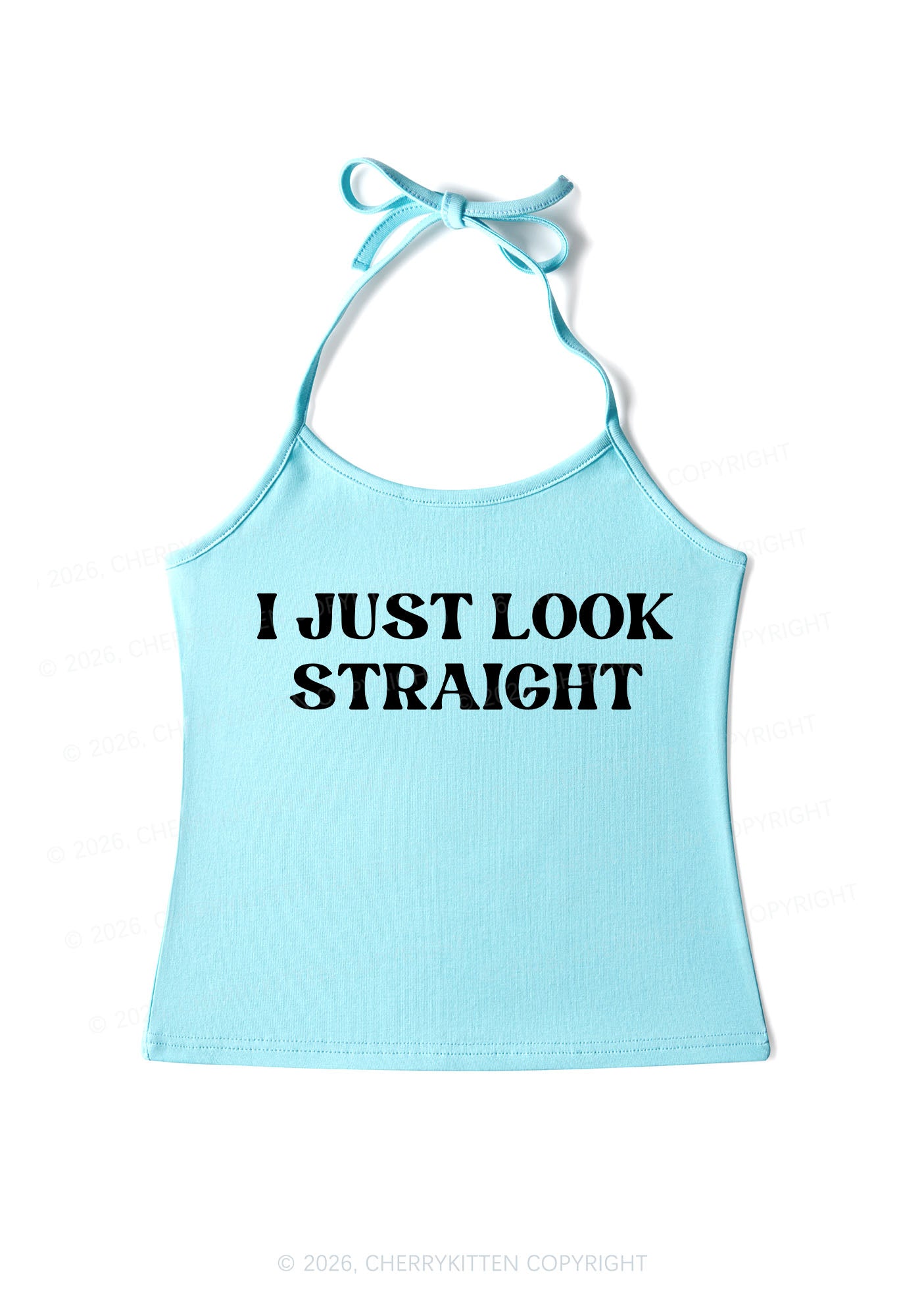 I Just Look Straight Pride Y2K Halter Neck Cami Cherrykitten