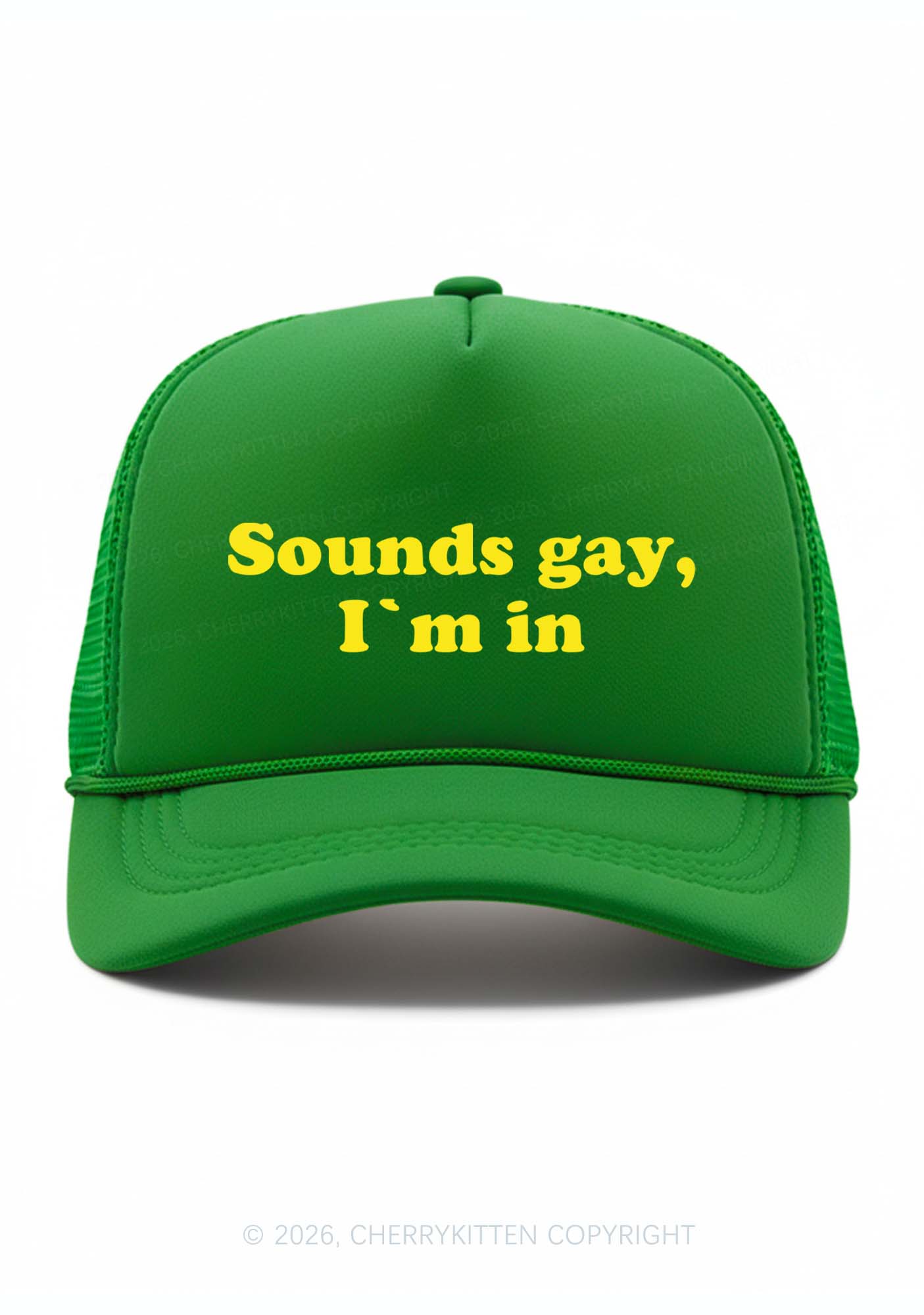 Sounds Gay Im In Pride Y2K Trucker Hat Cherrykitten