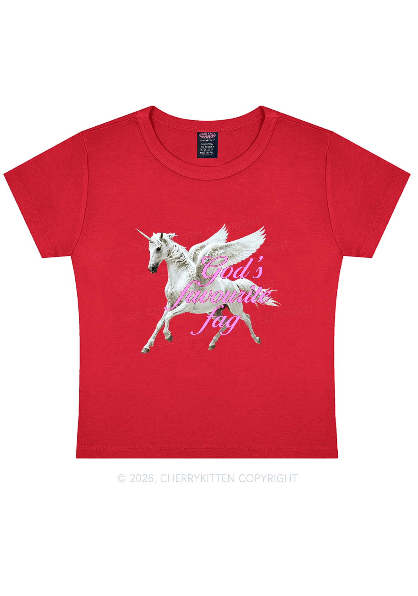 Gods Favourite Fag Pride Y2K Baby Tee Cherrykitten