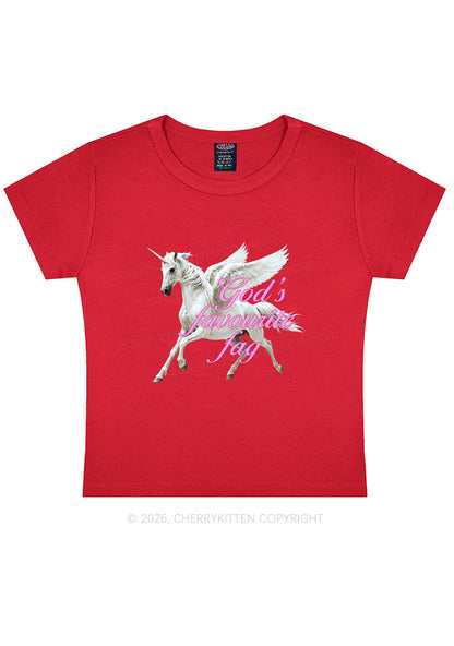 Gods Favourite Fag Pride Y2K Baby Tee Cherrykitten
