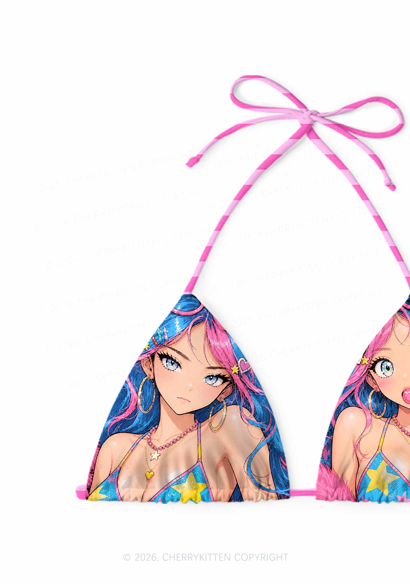 Kawaii Manga Girl Y2K Print Bikini Set Cherrykitten