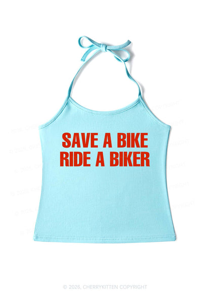 Save Bike Ride Biker Y2K Halter Neck Cami Cherrykitten