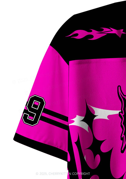 Custom Hot Pink Punk Faggot Pride Y2K Crop Sport Jersey Shirts Cherrykitten