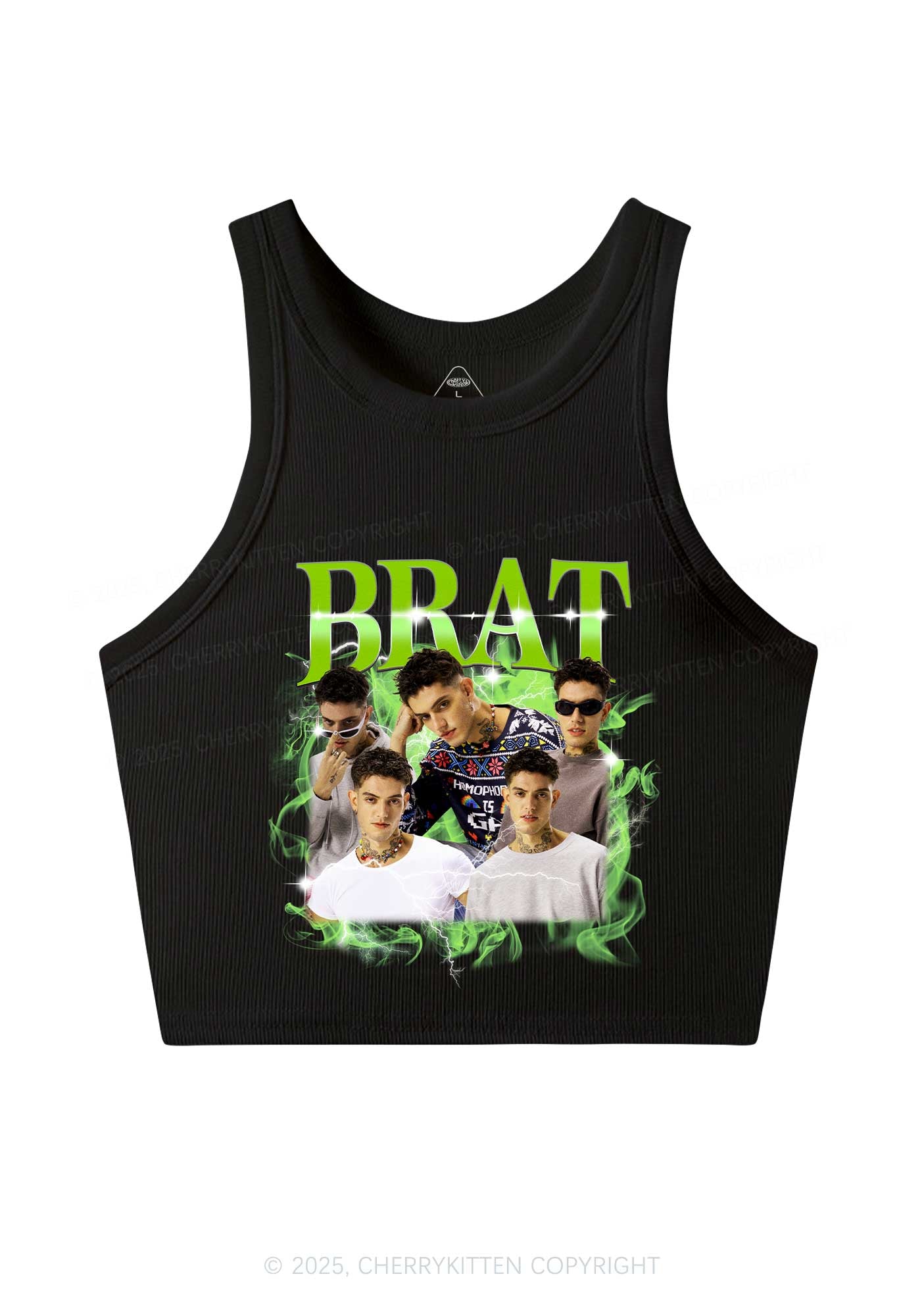 Custom Brat Portrait Y2K Crop Tank Top Cherrykitten
