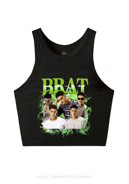 Custom Brat Portrait Y2K Crop Tank Top Cherrykitten