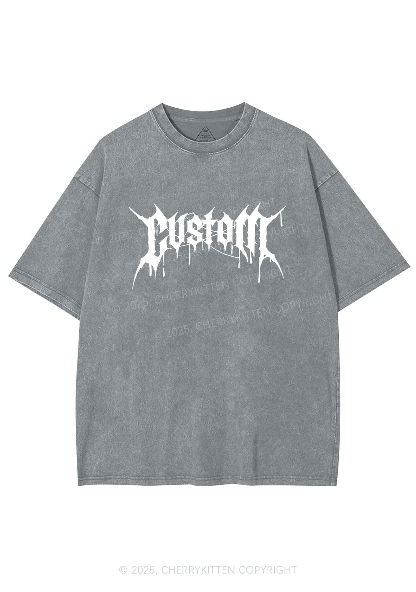 Custom Font Art Y2K Shirts Washed Tee Cherrykitten
