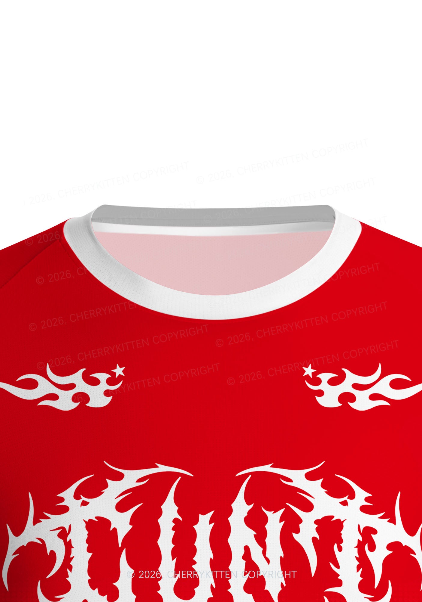 Red Punk Cxxt Y2K Football Jersey Shirts Cherrykitten
