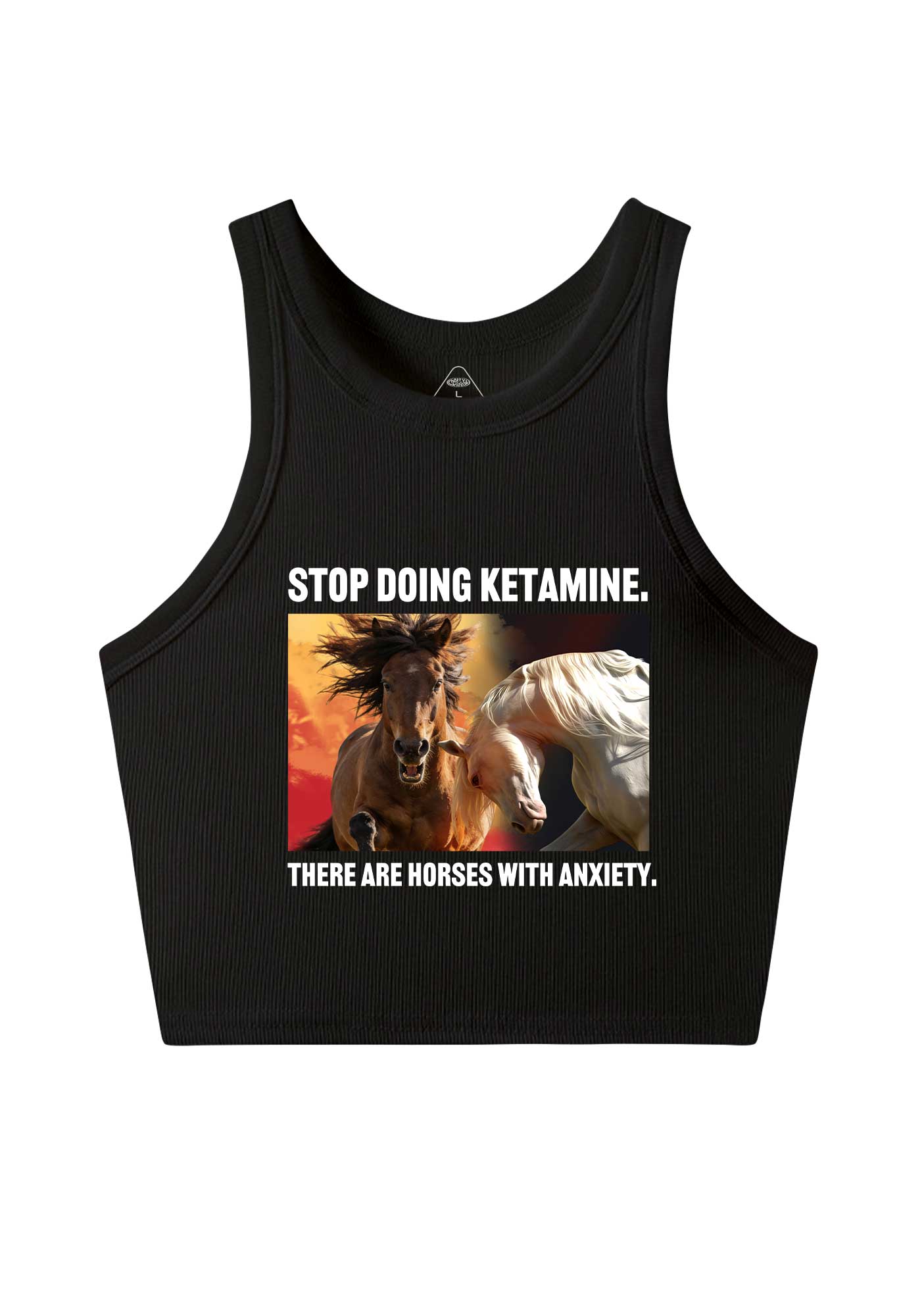 There Are Horses With Anxiety Y2K Crop Tank Top Cherrykitten
