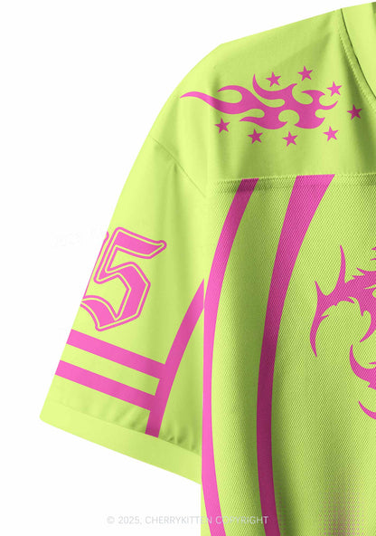 Custom Neon Pink Cxxt Y2K Crop Sport Jersey Shirts Cherrykitten
