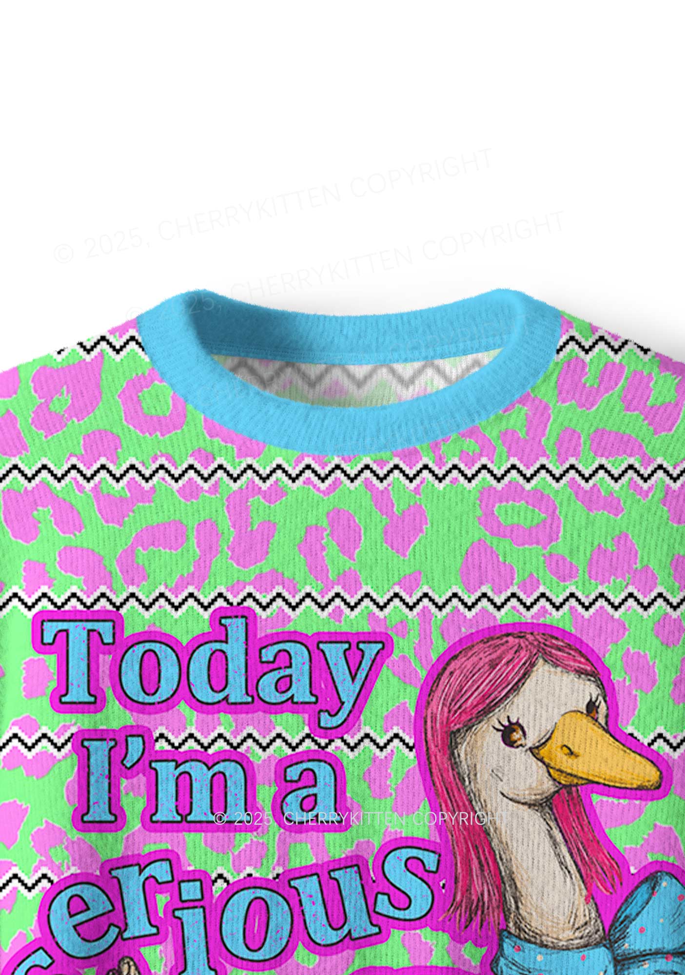 Serious Goose Y2K Christmas Knit Sweatshirt Cherrykitten