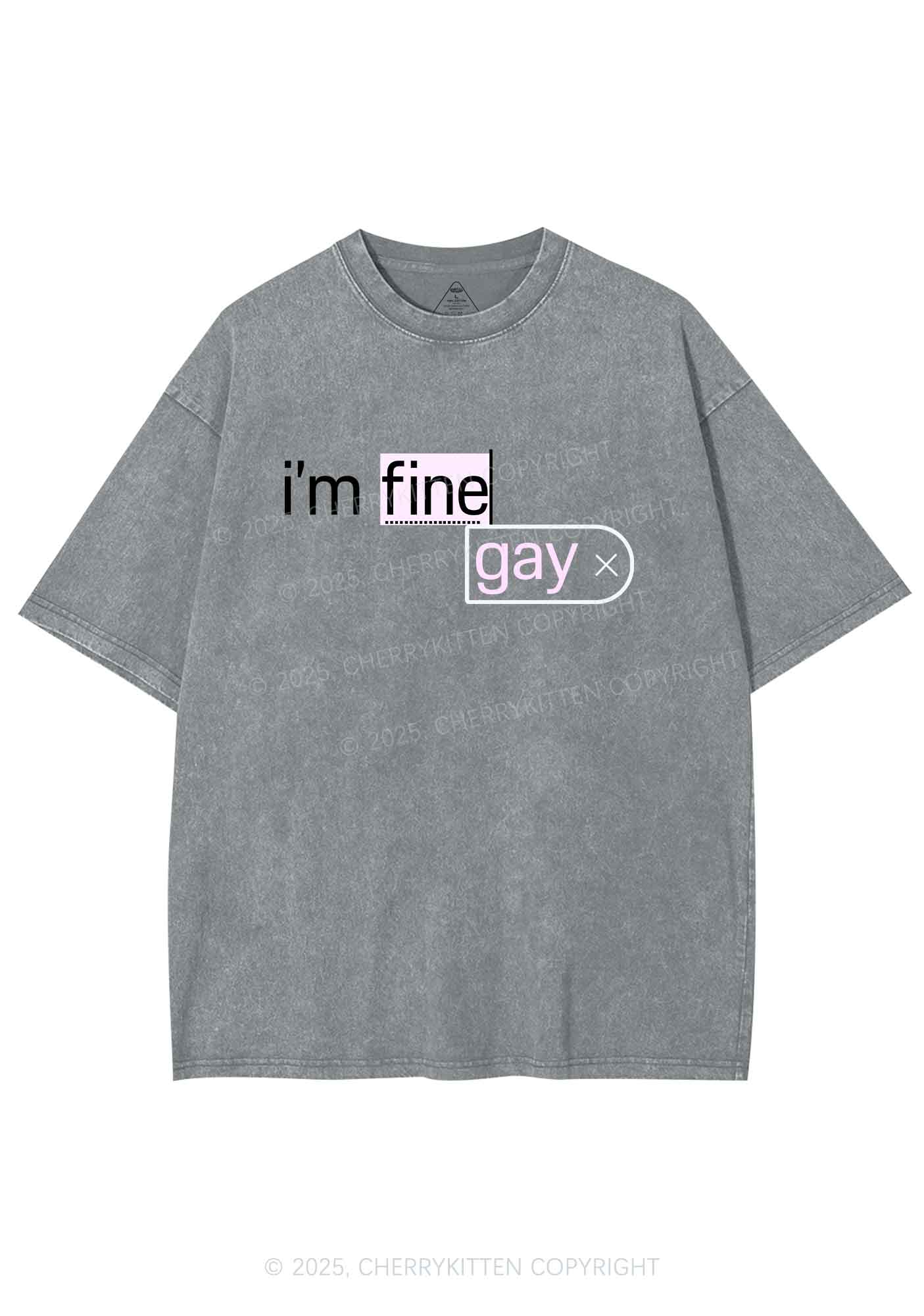 Im Fine Gay Pride Y2K Shirts Washed Tee Cherrykitten