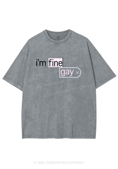 Im Fine Gay Pride Y2K Shirts Washed Tee Cherrykitten