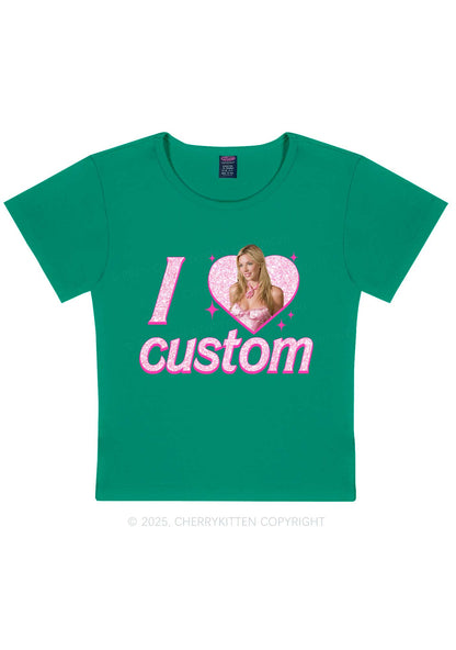 Custom I Love Photo Y2K Baby Tee Cherrykitten