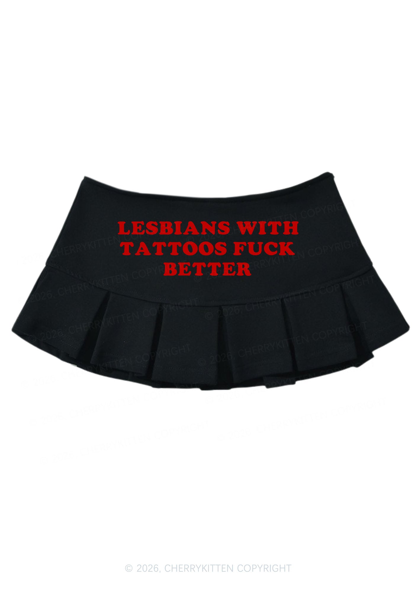 Lesbians With Tattoos Pride Y2K Mini Pleated Skirts Cherrykitten