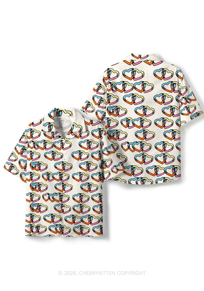 Linked Hearts Pride Y2K Print Hawaiian Shirt Cherrykitten