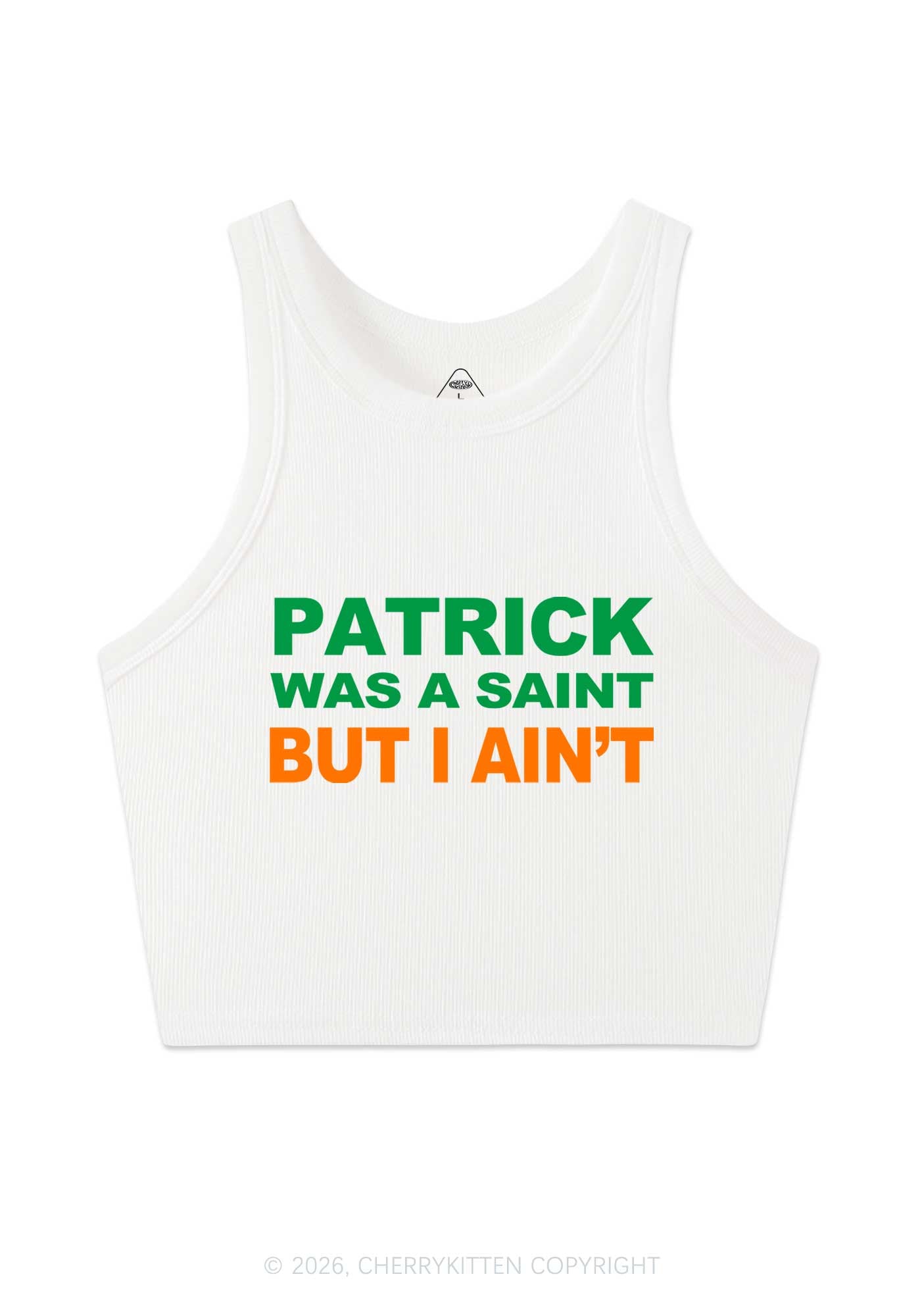 Patrick Was A Saint St Patricks Y2K Crop Tank Top Cherrykitten