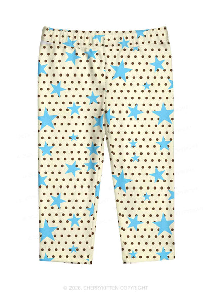 Dots With Blue Star Y2K Print Capri Pants Cherrykitten