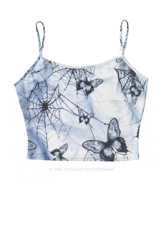 Web And Butterflies Y2K Mesh Cami Tank Cherrykitten
