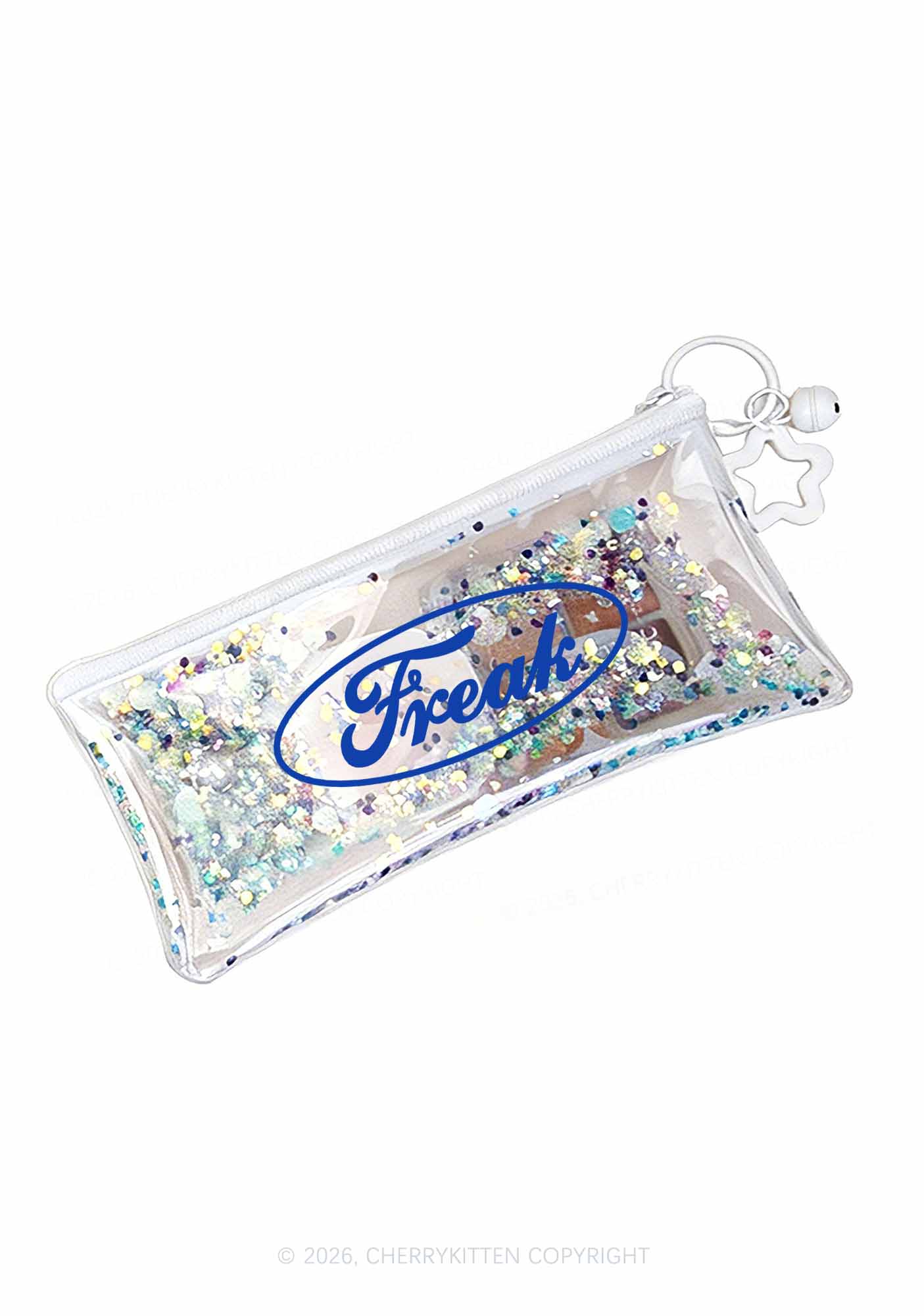 Oval Freak Y2K Quicksand Transparent Pencil Pouch Cherrykitten
