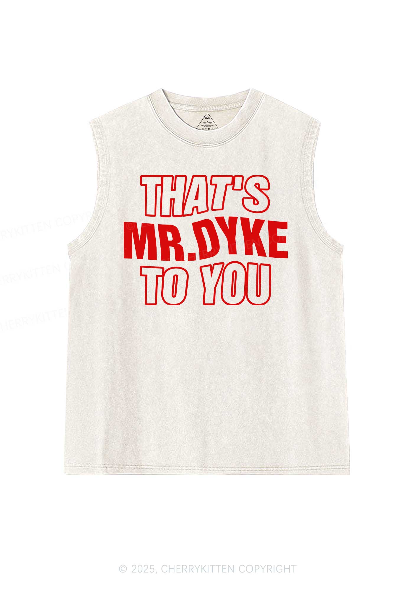 Thats Mr Dyke Pride Y2K Washed Muscle Tank Cherrykitten