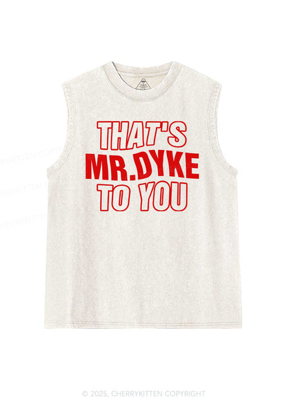 Thats Mr Dyke Pride Y2K Washed Muscle Tank Cherrykitten
