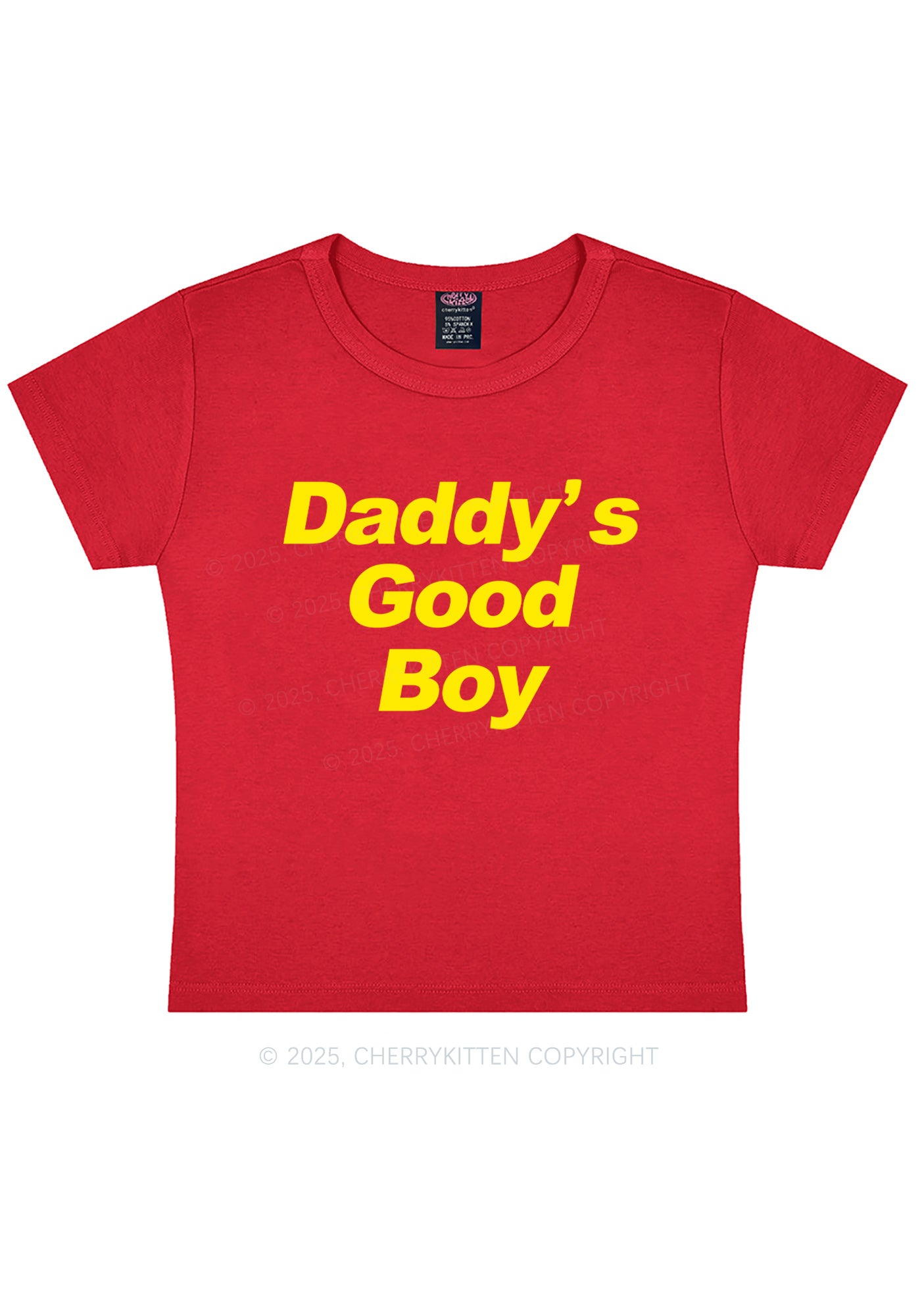 Daddys Good Boy Y2K Baby Tee Cherrykitten