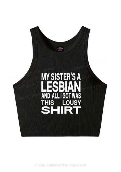 My Sisters A Lesbian Pride Y2K Crop Tank Top Cherrykitten