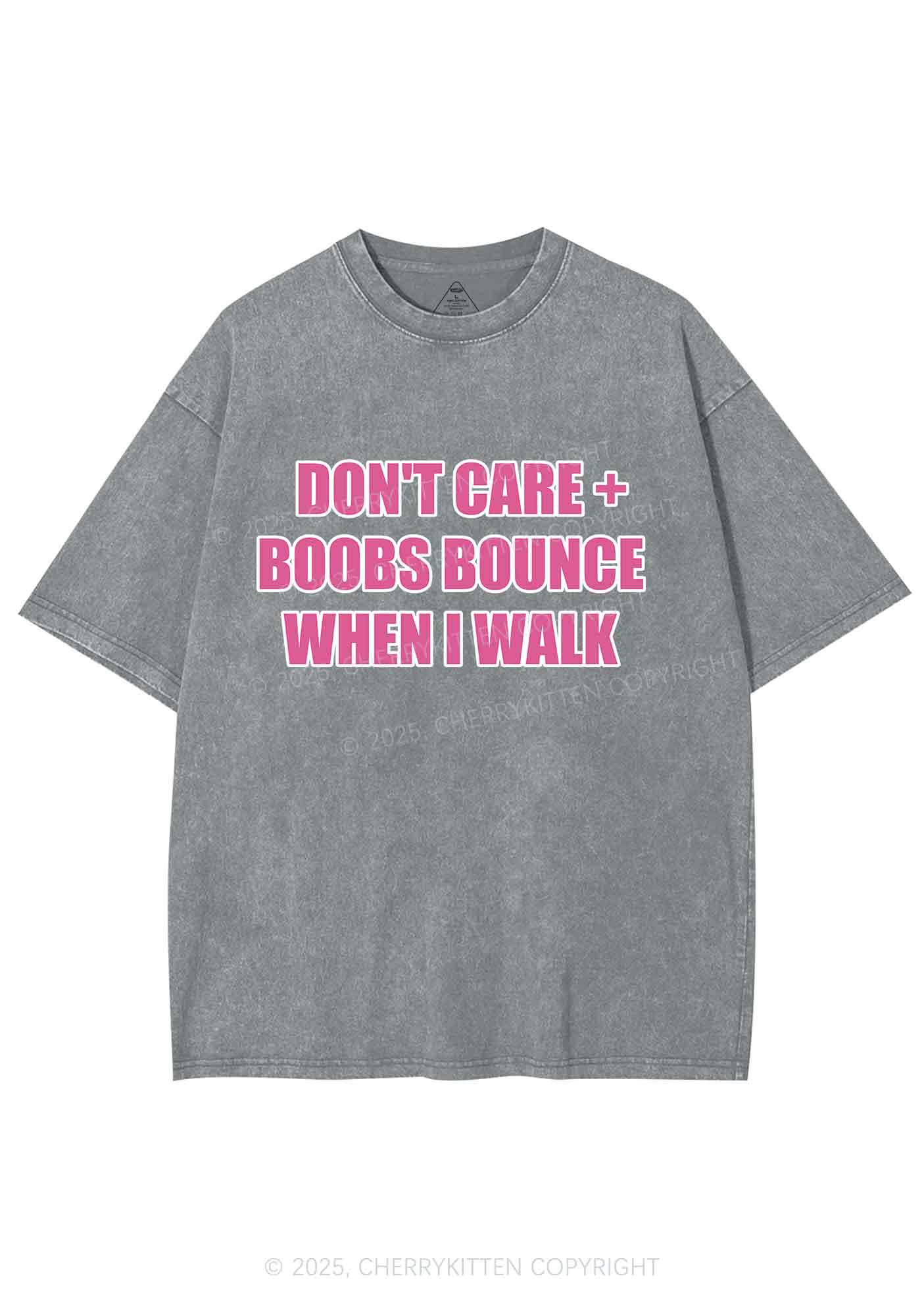 Dont Care Bxxbs Bounce Y2K Shirts Washed Tee Cherrykitten