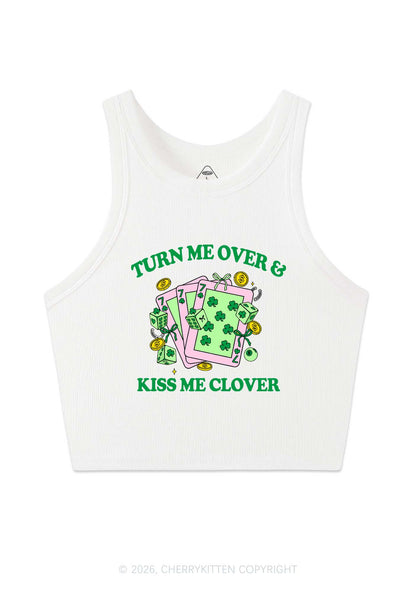 Kiss Me Clover Cards St Patricks Y2K Crop Tank Top Cherrykitten