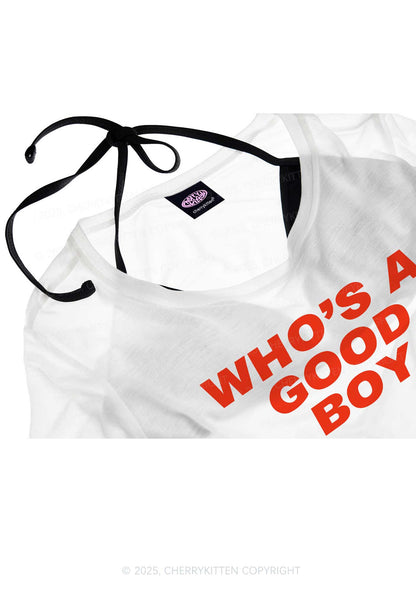 Who's A Good Boy Y2K Sheer Boyfriend Tee Cherrykitten