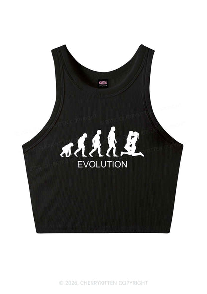 Lesbian Evolution Pride Y2K Crop Tank Top Cherrykitten