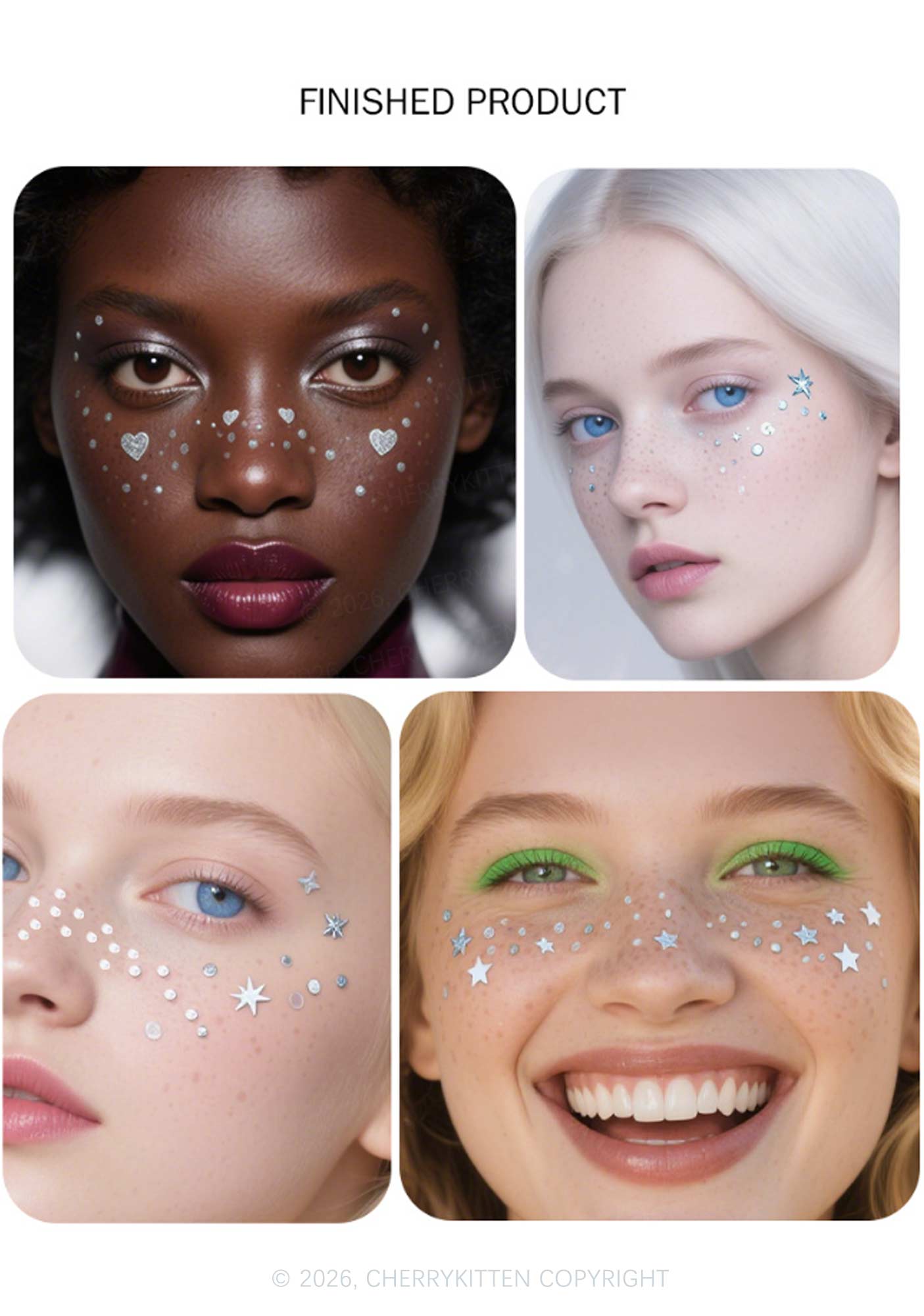 1pc Silver Freckle Sticker Y2K Temporary Tattoo Cherrykitten