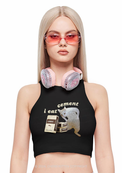 I Eat Cement Y2K Crop Tank Top Cherrykitten
