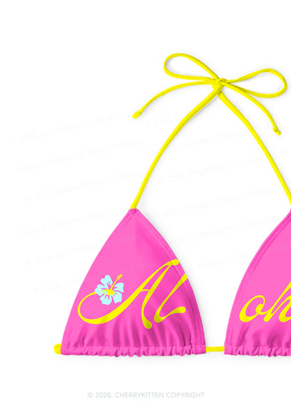 Aloha Hibiscus Y2K Print Bikini Set Cherrykitten