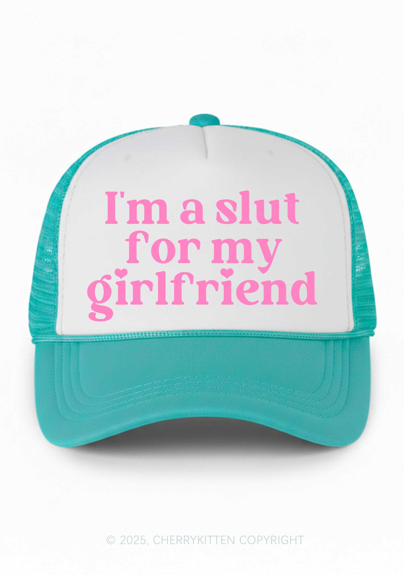 Slxt For My BF Valentine's Day Y2K Colorblock Trucker Hat Cherrykitten