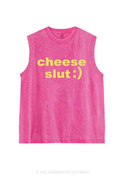 Cheese Slxt Y2K Washed Muscle Tank Cherrykitten