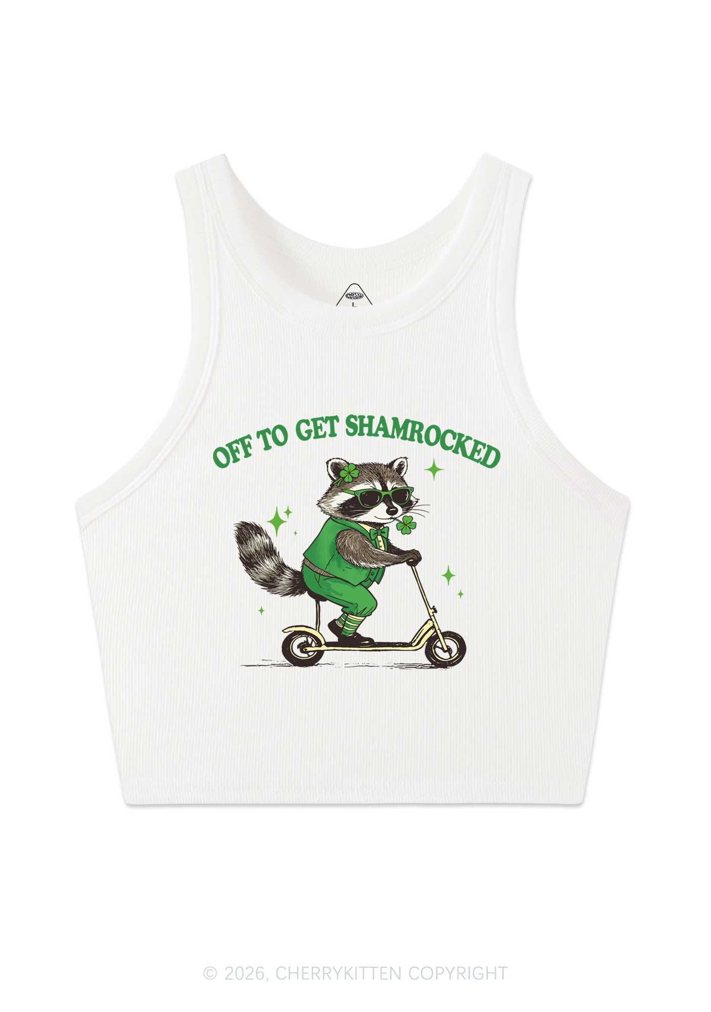 Off To Get Shamrocked St Patricks Y2K Crop Tank Top Cherrykitten