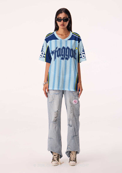 Blue Stripes Faggot Pride Y2K Sport Jersey Shirts Cherrykitten