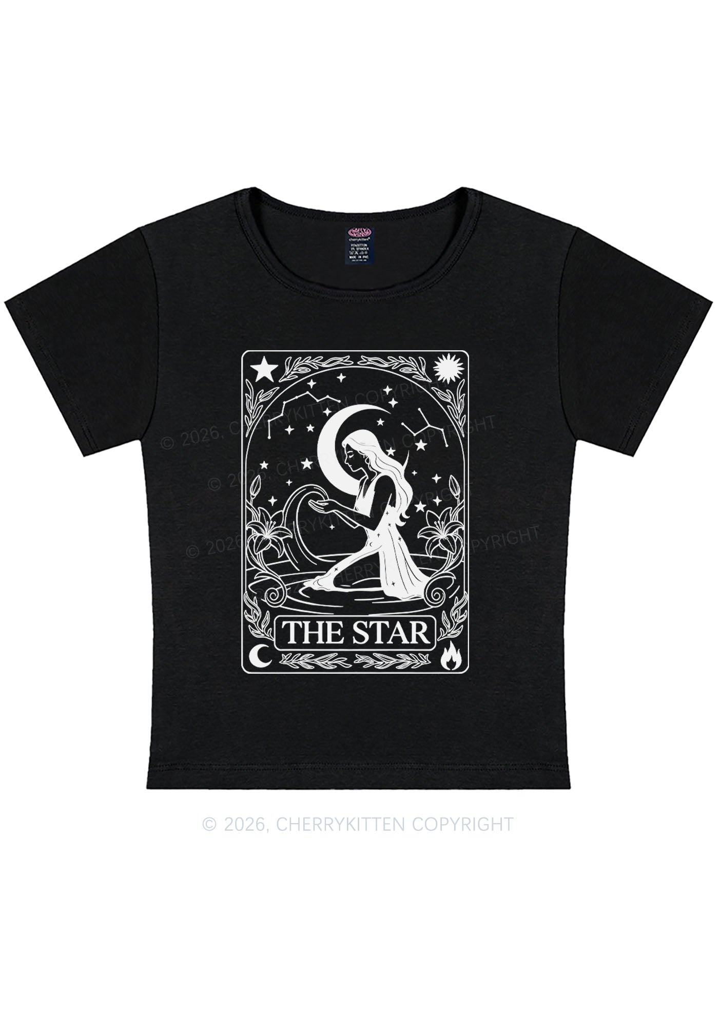 Halloween The Star Kneeling Woman Y2K Baby Tee Cherrykitten