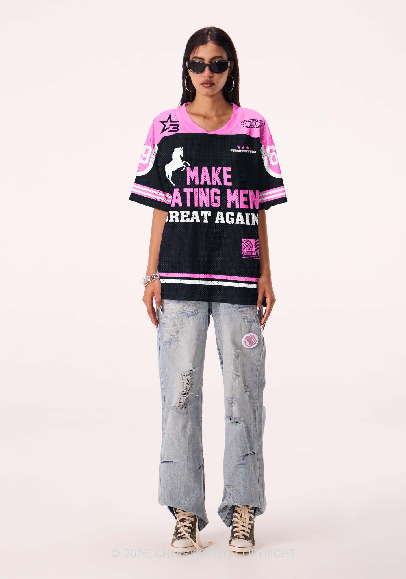 Make Hating Men Great Again Y2K Sport Jersey Shirts Cherrykitten