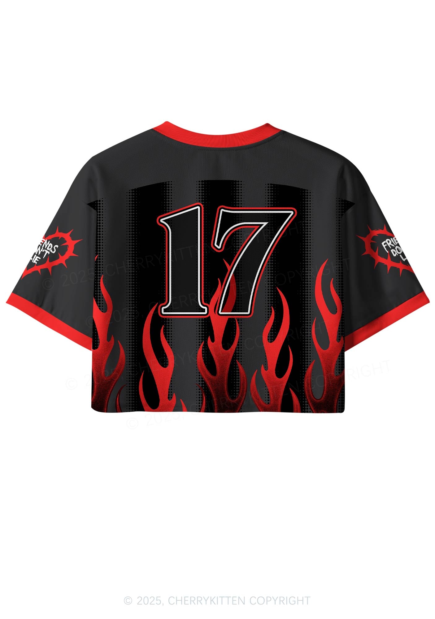 Custom Fire Things Y2K Crop Sport Jersey Shirts Cherrykitten