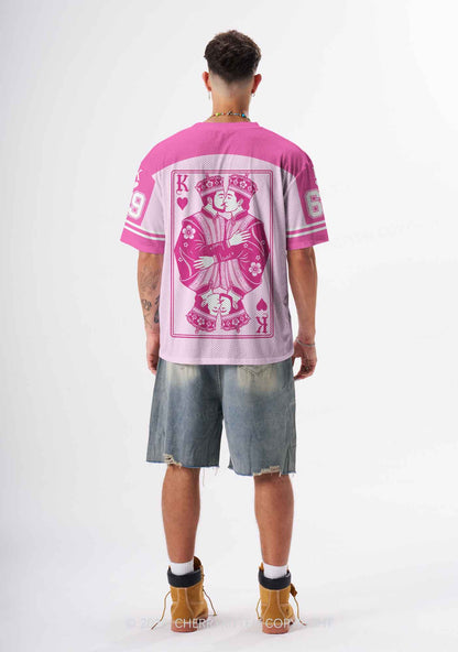Pink Floral Two Kings Pride Y2K Sport Jersey Shirts Cherrykitten