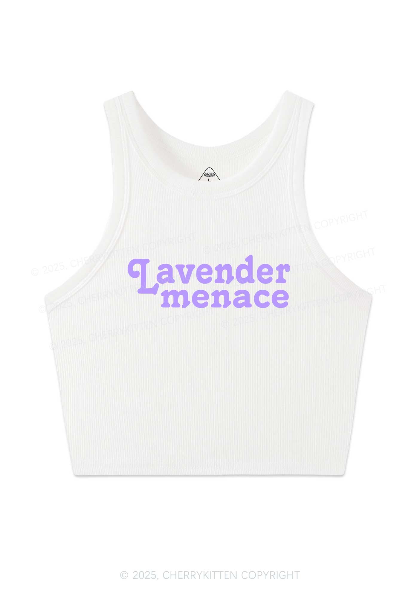 Lavender Menace Y2K Crop Tank Top Cherrykitten