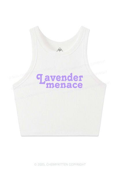 Lavender Menace Y2K Crop Tank Top Cherrykitten
