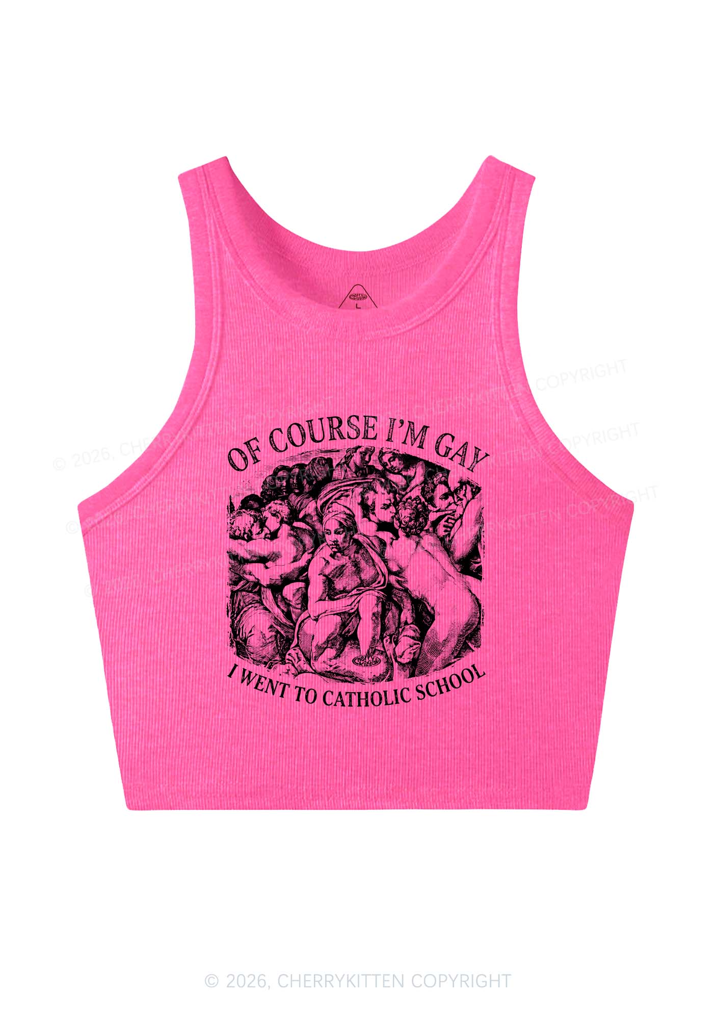 Of Course Im Gay l Pride Y2K Crop Tank Top Cherrykitten