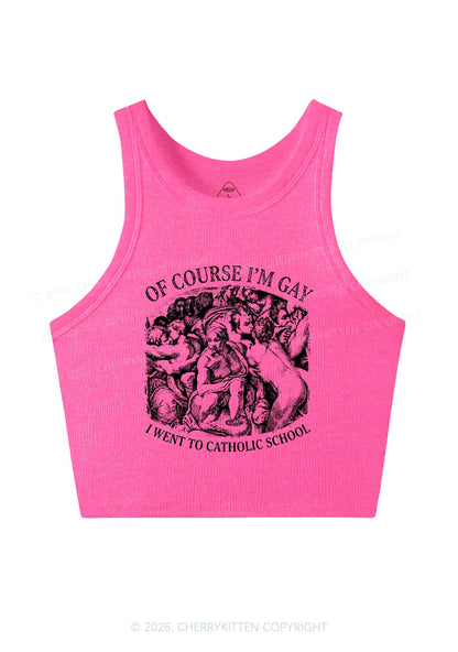 Of Course Im Gay l Pride Y2K Crop Tank Top Cherrykitten
